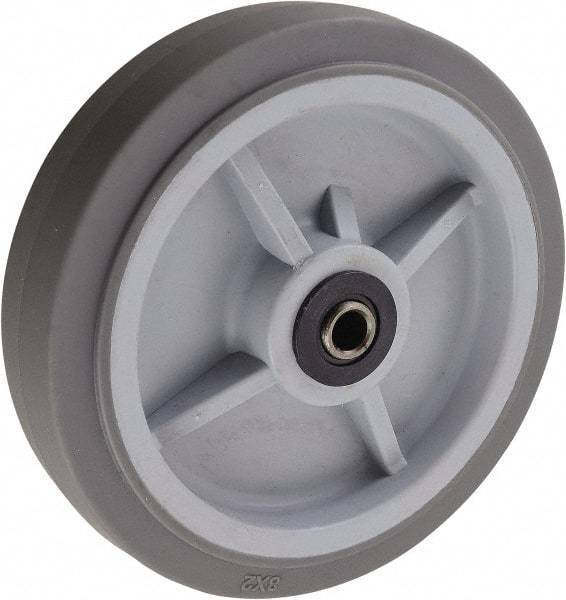 Value Collection - 8 Inch Diameter x 2 Inch Wide, Solid Rubber Caster Wheel - 500 Lb. Capacity, 2-3/16 Inch Hub Length, 1/2 Inch Axle Diameter, Roller Bearing - Makers Industrial Supply