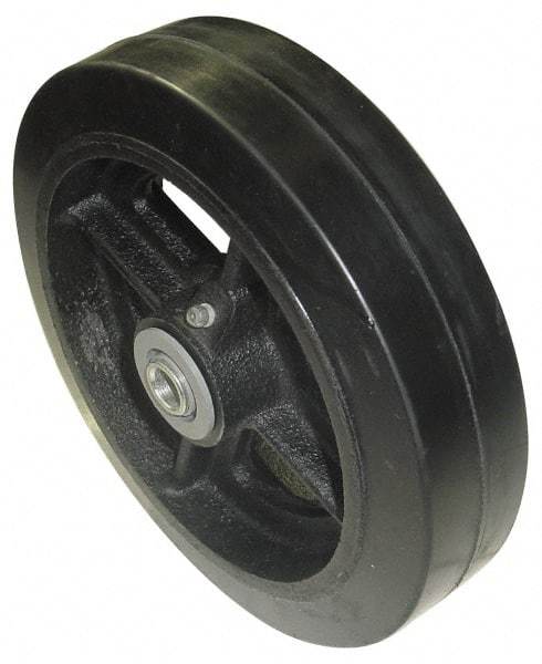 Value Collection - 10 Inch Diameter x 2-1/2 Inch Wide, Rubber Caster Wheel - 1,500 Lb. Capacity, 2-3/4 Inch Hub Length, 1 Inch Axle Diameter, Roller Bearing - Makers Industrial Supply