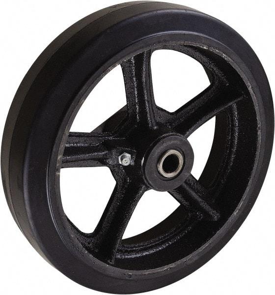 Value Collection - 8 Inch Diameter x 2 Inch Wide, Rubber Caster Wheel - 1,000 Lb. Capacity, 2-3/16 Inch Hub Length, 3/4 Inch Axle Diameter, Roller Bearing - Makers Industrial Supply