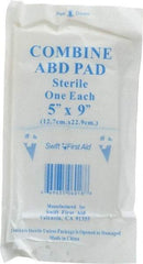 North - 9" Long x 5" Wide, General Purpose Pad - White, Sterile, Gauze Bandage - Makers Industrial Supply