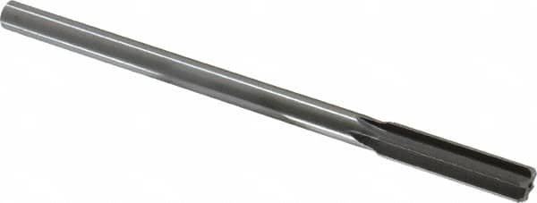 Made in USA - 17/32" High Speed Steel 6 Flute Chucking Reamer - Straight Flute, 0.4355" Straight Shank, 2" Flute Length, 8" OAL - Makers Industrial Supply