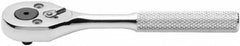 Proto - 1/4" Drive Pear Head Aerospace Ratchet - Chrome Finish, 5" OAL, 24 Gear Teeth, Standard Knurled Handle, Sealed Head - Makers Industrial Supply