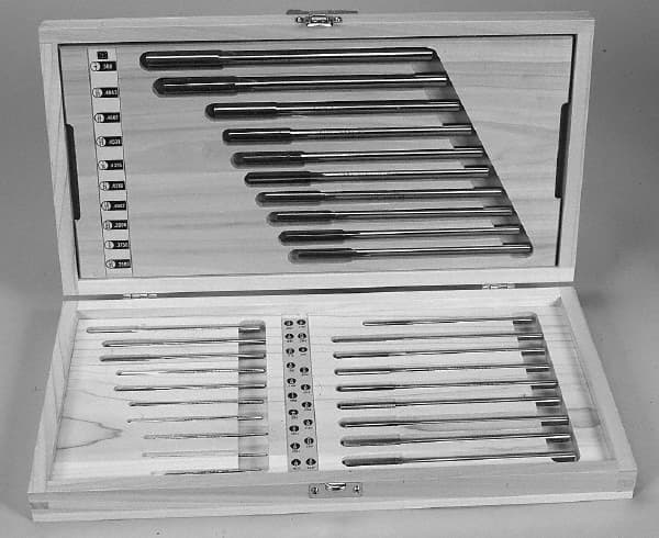 Made in USA - 1/16" to 1/8", Chucking Reamer Set - Spiral Flute, Right Hand Cut, 29 Pieces - Makers Industrial Supply