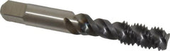 Kennametal - M10x1.50 Metric Coarse 3 Flute 6H Bottoming Spiral Flute Tap - Vanadium High Speed Steel, TiCN Finish, 2.94" OAL, Right Hand Flute, Right Hand Thread, Oversize, D6 - Makers Industrial Supply