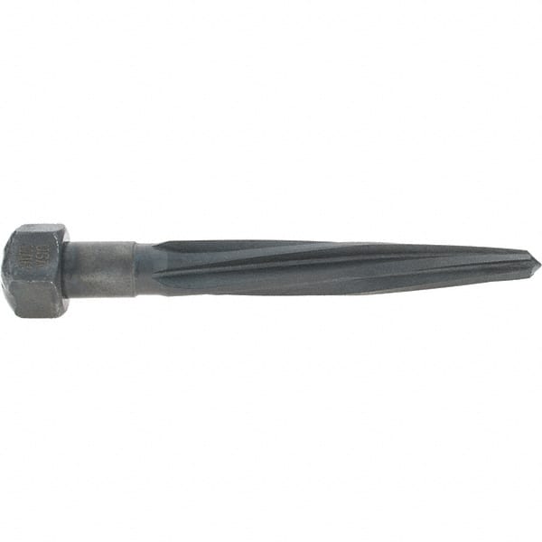 Made in USA - 11/16" Reamer Diam, 3/8" Small End Diam, 1-1/16" Hex Shank, 4-1/2" Flute, Car Reamer - Makers Industrial Supply