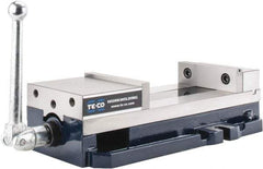 TE-CO - 6" Jaw Width, 9" Jaw Opening Capacity, Horizontal Stationary Machine Vise - Manual Operation, 8,200 Lb Capacity, 1 Station, 437.03mm Long x 117.48mm High x 1-1/2" Deep, 44.45mm Jaw Height - Makers Industrial Supply