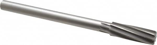 Made in USA - 13/16" High Speed Steel 8 Flute Chucking Reamer - Spiral Flute, 5/8" Straight Shank, 2-1/2" Flute Length, 9-1/2" OAL - Makers Industrial Supply