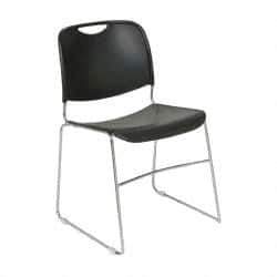 NPS - Polypropylene Black Chrome Stacking Chair - Silver Frame, 19-1/4 Inch Wide x 21-1/4 Inch Deep x 17-1/2 Inch High - Makers Industrial Supply