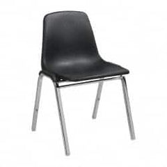 NPS - Polypropylene Black Stacking Chair - Silver Frame, 22 Inch Wide x 22-1/4 Inch Deep x 31 Inch High - Makers Industrial Supply