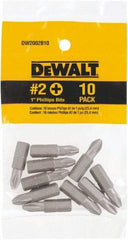 DeWALT - #2, Tip Phillips Screwdriver Bit - 1/4" Drive, 1" OAL - Makers Industrial Supply