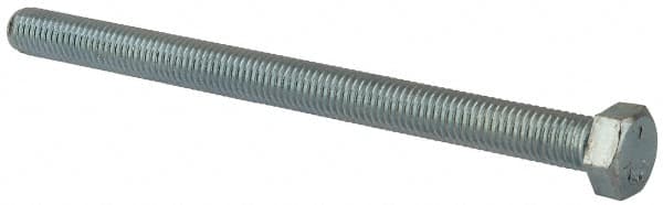 Made in North America - 1/2-13 UNC, 7" Length Under Head Hex Head Cap Screw - Fully Threaded, Grade 5 Steel, Zinc-Plated Finish, 3/4" Hex - Makers Industrial Supply