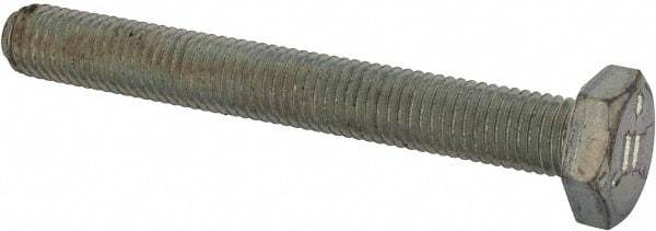 Made in USA - 1/2-20 UNF, 2" Length Under Head Hex Head Cap Screw - Fully Threaded, Grade 5 Steel, Zinc-Plated Finish, 3/4" Hex - Makers Industrial Supply