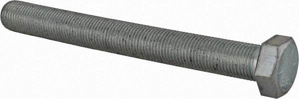 Made in North America - 1/2-20 UNF, 4-1/2" Length Under Head Hex Head Cap Screw - Fully Threaded, Grade 5 Steel, Zinc-Plated Finish, 3/4" Hex - Makers Industrial Supply