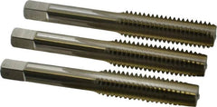 Hertel - 7/16-14 UNC, 4 Flute, Bottoming, Plug & Taper, Bright Finish, High Speed Steel Tap Set - 3-5/32" OAL, 2B/3B Class of Fit - Makers Industrial Supply