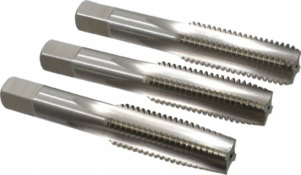 Hertel - 3/4-10 UNC, 4 Flute, Bottoming, Plug & Taper, Bright Finish, High Speed Steel Tap Set - 4-1/4" OAL, 2B/3B Class of Fit - Makers Industrial Supply