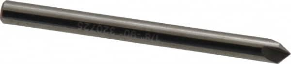 Hertel - 1/8" Head Diam, 1/8" Shank Diam, 3 Flute 90° Solid Carbide Countersink - Bright Finish, 1-1/2" OAL, Single End, Straight Shank, Right Hand Cut - Makers Industrial Supply