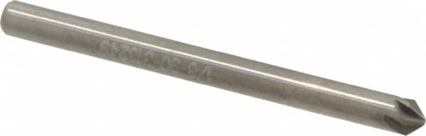 Hertel - 1/8" Head Diam, 1/8" Shank Diam, 6 Flute 90° Solid Carbide Countersink - Makers Industrial Supply