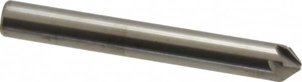 Hertel - 1/4" Head Diam, 1/4" Shank Diam, 6 Flute 90° Solid Carbide Countersink - Bright Finish, 2" OAL, Single End, Straight Shank, Right Hand Cut - Makers Industrial Supply