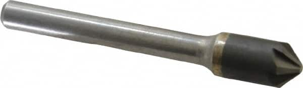 Hertel - 3/8" Head Diam, 1/4" Shank Diam, 6 Flute 90° Solid Carbide Countersink - Makers Industrial Supply