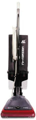 Sanitaire - Single Motor Bagless Lightweight Upright Vacuum Cleaner - 12" Cleaning Width, 5" Amps, 3-Position Adjustable Handle, Gray with Black Bag - Makers Industrial Supply