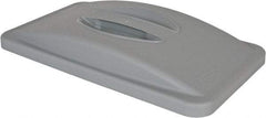 Rubbermaid - Rectangle Lid for Use with 15-7/8 Gal Rectangular Trash Cans - Gray, Polypropylene, For Slim Jim Trash Cans - Makers Industrial Supply