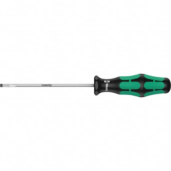 Wera - 3mm Blade Width, Slotted Screwdriver - 150mm Blade Length, Round Shank, Ergonomic Handle - Makers Industrial Supply