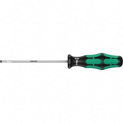 Wera - 3mm Blade Width, Slotted Screwdriver - 150mm Blade Length, Round Shank, Ergonomic Handle - Makers Industrial Supply