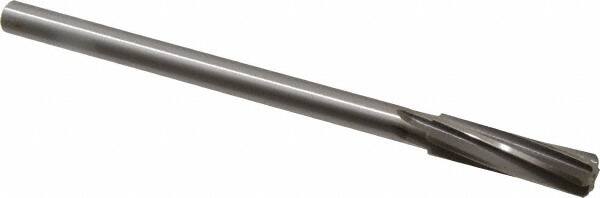 Made in USA - 17/32" Cobalt 6 Flute Chucking Reamer - Spiral Flute, 0.4355" Straight Shank, 2" Flute Length, 8" OAL - Makers Industrial Supply