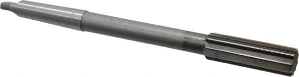 Interstate - 7/8" High Speed Steel 8 Flute Chucking Reamer - Straight Flute, 2MT Morse Taper Shank, 2-5/8" Flute Length, 10" OAL - Makers Industrial Supply