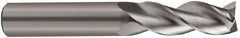 SGS - 5/16", 1-1/4" LOC, 5/16" Shank Diam, 4" OAL, 3 Flute, Solid Carbide Square End Mill - Single End, Uncoated, Spiral Flute, 38° Helix, Right Hand Cut, Right Hand Flute, Series 43 - Makers Industrial Supply