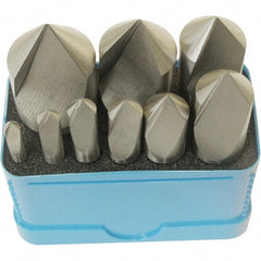 Interstate - 9 Piece, 3/16 to 1" Head Diam, 60° Included Angle, Single End Countersink Set - Makers Industrial Supply