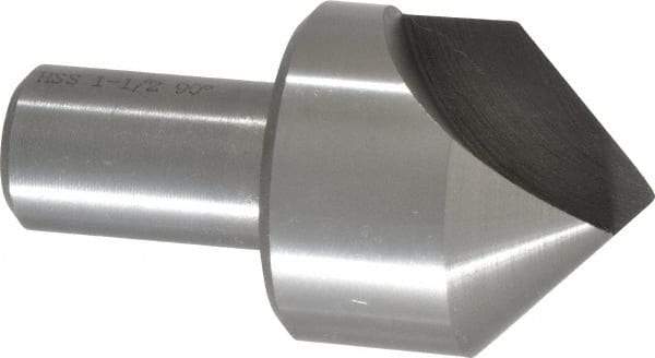 Interstate - 1-1/2" Head Diam, 3/4" Shank Diam, 1 Flute 90° High Speed Steel Countersink - Bright Finish, 2-7/8" OAL, Single End, Straight Shank, Right Hand Cut - Makers Industrial Supply