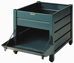 Steel King - 32" Long x 40" Wide x 24" High Steel Bin-Style Bulk Storage and Transport Container with 1 Gate - 4,000 Lb. Load Capacity - Makers Industrial Supply