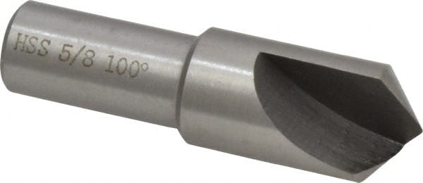 Interstate - 5/8" Head Diam, 1/2" Shank Diam, 1 Flute 100° High Speed Steel Countersink - Makers Industrial Supply