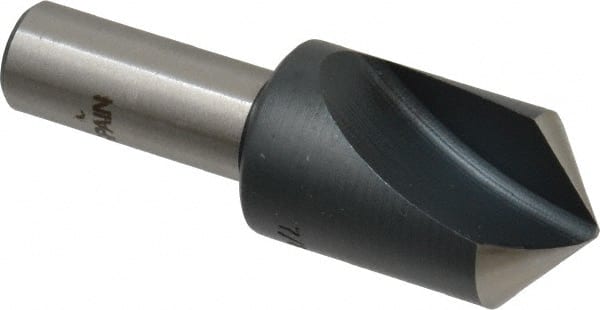 Interstate - 7/8" Head Diam, 1/2" Shank Diam, 1 Flute 100° High Speed Steel Countersink - Makers Industrial Supply