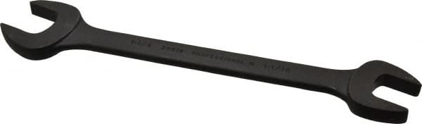 Proto - 1-1/16" x 1-1/4" Standard Open End Wrench - 13-43/64" OAL, Double End, Black Finish, 15° Head Angle - Makers Industrial Supply