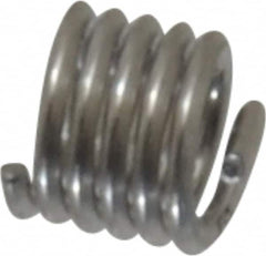 Recoil - #2-56 UNC, 0.129" OAL, Free Running Helical Insert - 5-1/4 Free Coils, Tanged, Stainless Steel, Bright Finish, 1-1/2D Insert Length - Exact Industrial Supply