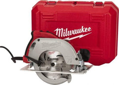 Milwaukee Tool - 15 Amps, 7-1/4" Blade Diam, 5,800 RPM, Electric Circular Saw - 120 Volts, 3.25 hp, 9' Cord Length, 5/8" Arbor Hole, Right Blade - Makers Industrial Supply