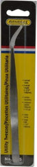 General - 6-1/2" OAL Utility Tweezers - X-LG, Curved Smooth Points - Makers Industrial Supply