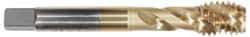 Accupro - 5/16-18 UNC 3 Flute 2B Modified Bottoming Spiral Flute Tap - Powdered Metal, TiCN Finish, 2-23/32" OAL, Right Hand Flute, Right Hand Thread, H5 - Makers Industrial Supply