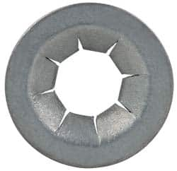 Made in USA - 17/32" OD, Spring Steel Push Nut - Zinc-Plated, 7/32" Shaft Diam - Makers Industrial Supply