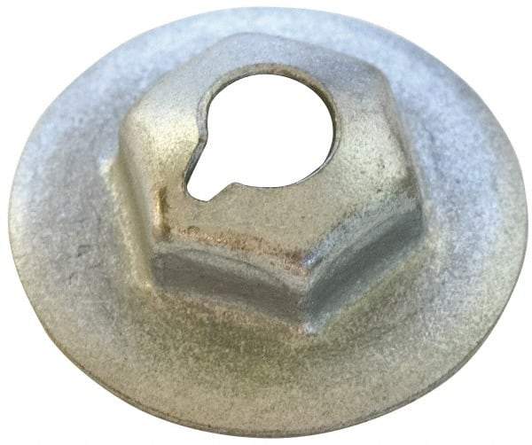 Au-Ve-Co Products - #10-32, 1/2" OD, 3/8" Width Across Flats Washer Lock Nut - Zinc-Plated Spring Steel, For Use with Threaded Fasteners - Makers Industrial Supply