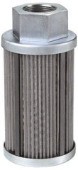 Parker - 30 Mesh, 95 LPM, 25 GPM, 3.53" Diam, Male/Female Magnetic Suction Strainer - 1-1/4 Port NPT, 7.39" Long - Makers Industrial Supply