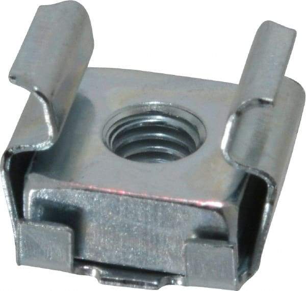 Made in USA - #10-32 Screw, 0.064 to 0.105" Thick, Spring Steel Cage Nut - Zinc-Plated Finish - Makers Industrial Supply