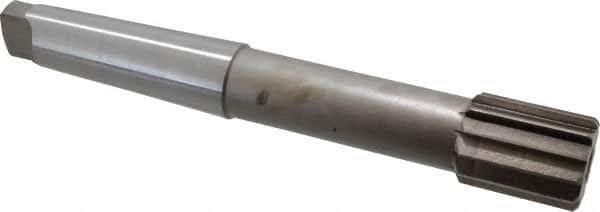 Interstate - 2" Diam, 1.498 to 1.5" Max Diam 5MT Morse Taper Shank, 2-1/4" Flute Length, Machine Expansion Reamer - Straight Flute, 14" OAL, Right Hand Cut, 12 Flutes, High Speed Steel, Bright Finish - Makers Industrial Supply