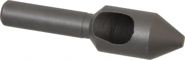 Weldon - 7/16" Head Diam, 1/4" Shank Diam, 60° High Speed Steel Countersink - Bright Finish, 1-3/4" OAL, Single End, Straight Shank, Right Hand Cut - Makers Industrial Supply