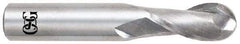 OSG - 5/16" Diam, 13/16" LOC, 2 Flute Solid Carbide Ball End Mill - TiAlN Finish, Single End, 2-1/2" OAL, 5/16" Shank Diam, Spiral Flute - Makers Industrial Supply