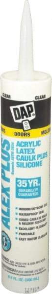 DAP - 10.1 oz Tube Clear Acrylic & Latex Caulk - -30 to 180°F Operating Temp, 30 min Tack Free Dry Time, 24 hr Full Cure Time - Makers Industrial Supply