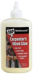 DAP - 16 oz Bottle Yellow Wood Glue - 5 to 7 min Working Time, 72 hr Full Cure Time, Bonds to Cardboard, Fabric, Leather, Particle Board & Wood - Makers Industrial Supply