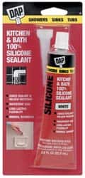 DAP - 2.8 oz Tube White RTV Silicone Joint Sealant - -40 to 400°F Operating Temp, 10 to 25 min Tack Free Dry Time, 24 hr Full Cure Time - Makers Industrial Supply